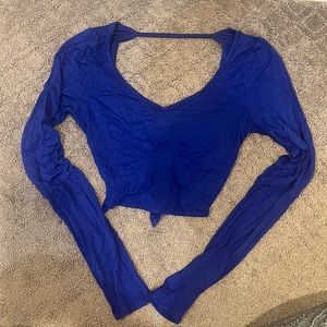 Royal blue long sleeved crop top size medium.